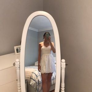 White Halter Top Dress (Open Back)